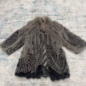 Saks Fifth Avenue Gray Fur Coat